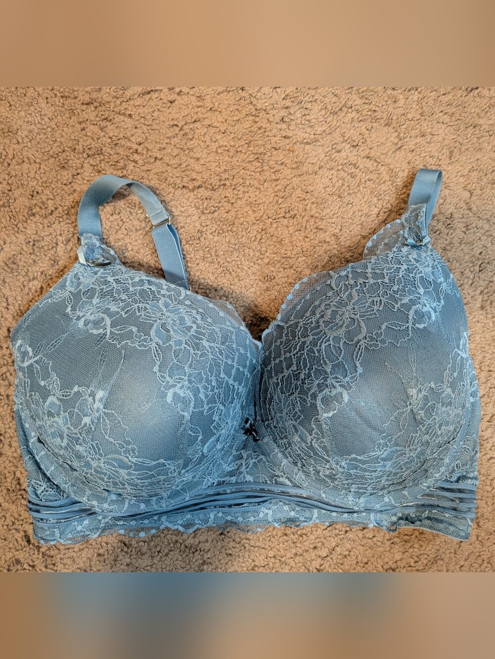 Cacique Dusty Blue Lace Underwire Bra